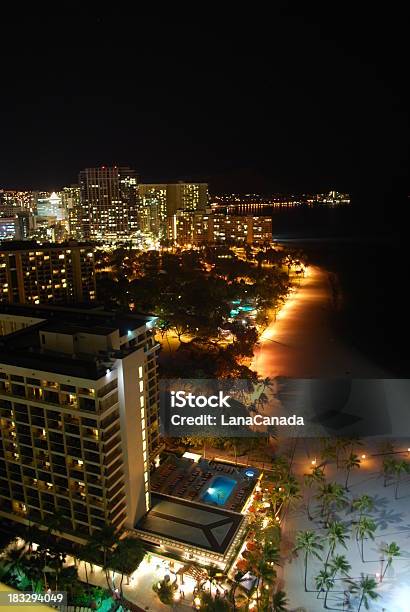 Waikiki Beach Hawaii Hotels Stockfoto und mehr Bilder von Abenddämmerung - Abenddämmerung, Architektur, Bauwerk