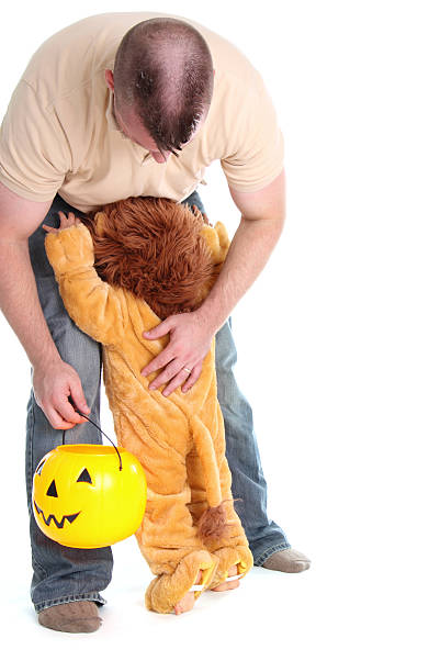 trick or treat. - costume halloween lion baby fotografías e imágenes de stock
