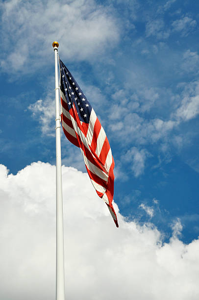istock Image of An American Flag and a Cloudscape 183295411