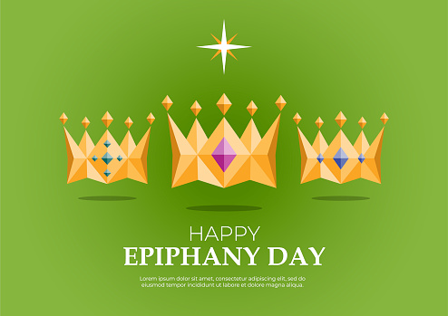 An illustration of three wise men crowns on Epiphany Day