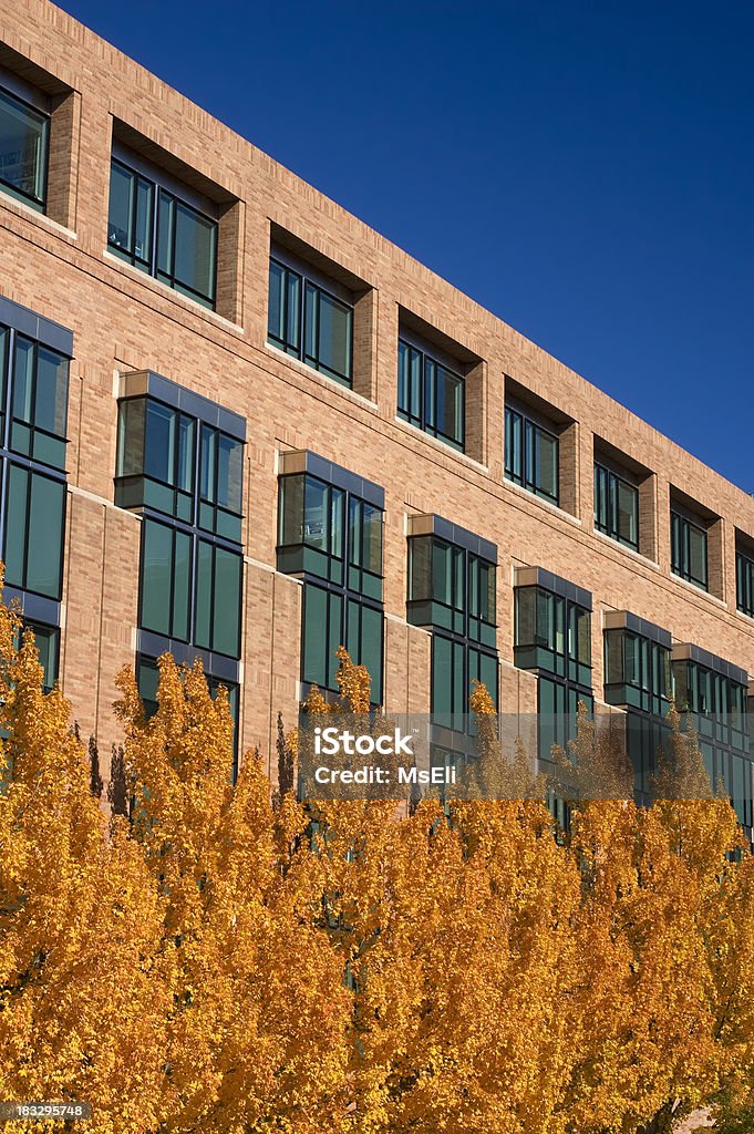 Immeuble de bureaux avec des arbres en automne - Photo de Affaires libre de droits