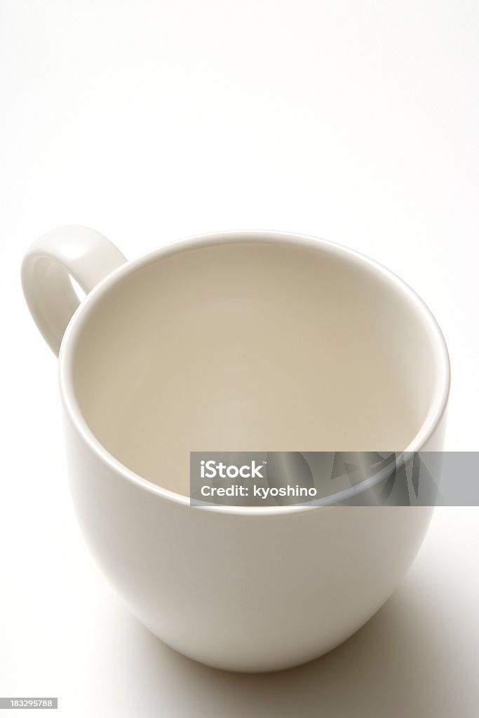 絶縁ショットの空の白いコーヒーカップで白いバックグラウンド - からっぽのロイヤリティフリーストックフォト