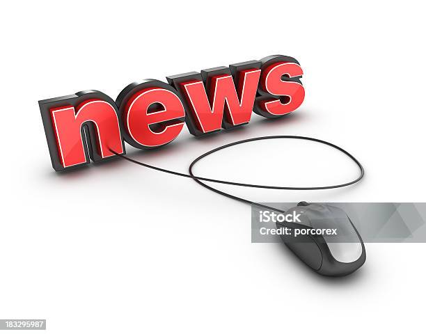 3d Word News With Computer Mouse Stock Photo - Download Image Now - Computer Mouse, Concepts, Concepts & Topics
