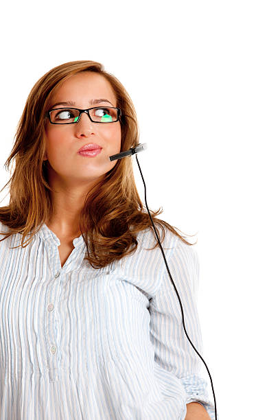 istock Young woman from call center isolated on white 183296543
