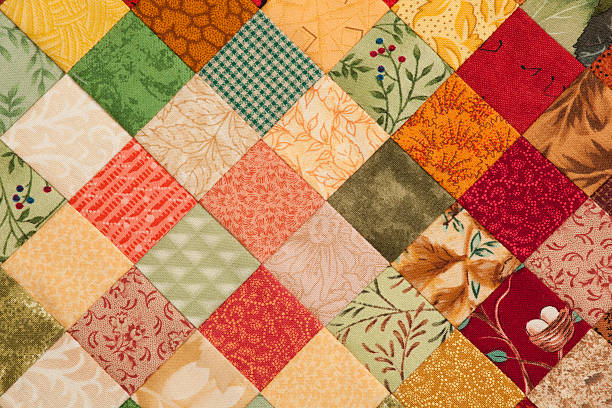 quilt hintergrund - patchwork quilt stock-fotos und bilder