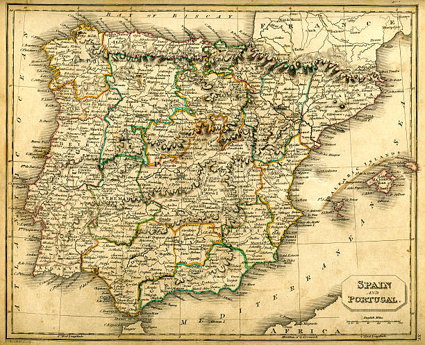 istock Antquie Map of Spain and Portugal 183296813