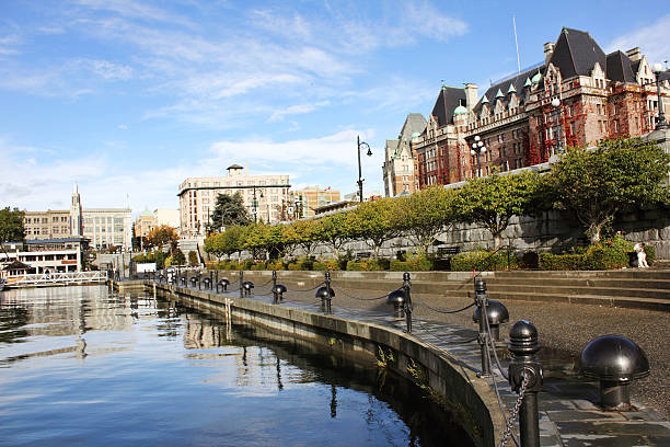 View of the city by the causeway The popular travel destination, Victoria, British Columbia, Canada. victoria canada stock pictures, royalty-free photos & images
