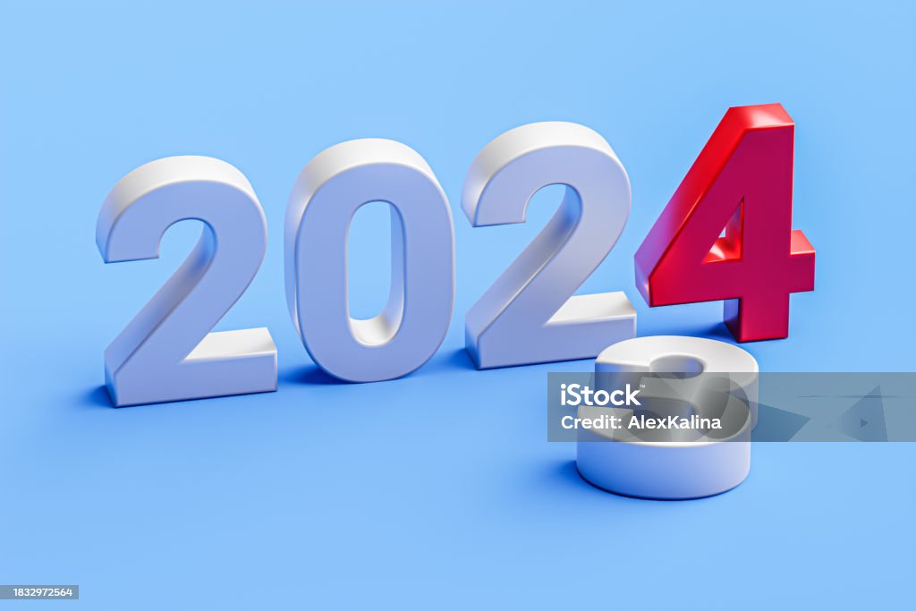 New Year 2024 Holiday Concept The Number 2024 Near Old 2023 3d Render New Year 2024 Holiday Concept The Number 2024 Near Old 2023 3d Render
