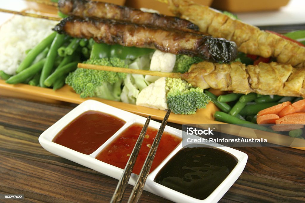 beef kebabs with vegetables Chicken and Beef kebabs with vegetables. Bean Stock Photo