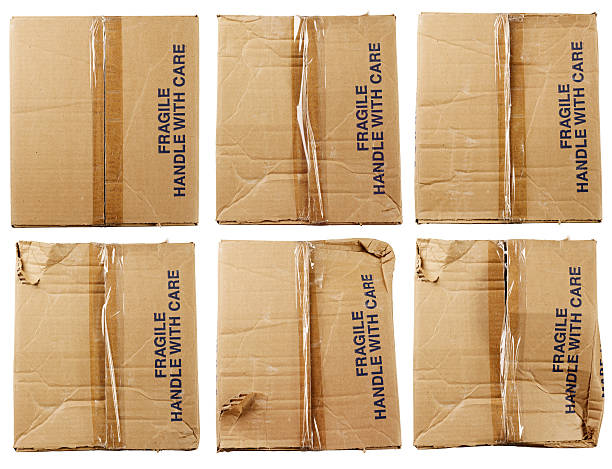 martwa natura-karta pola moduł ostrożnie - corrugated cardboard moving house cardboard box zdjęcia i obrazy z banku zdjęć