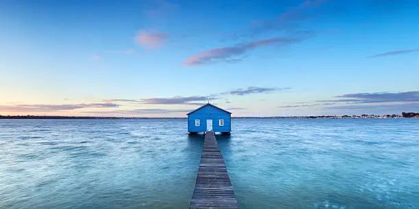 "Matilda Bay boathouse in Perth, Australia. A seamlessly stitched panoramic image with a total size of 30 megapixels."