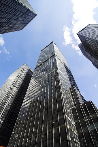 Corporate skyscrapers in midtown.