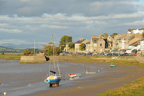Arnside "Sunny evening in Arnside, Lancashire, on the edge of Morecombe Bay, tide out" morecombe bay photos stock pictures, royalty-free photos & images