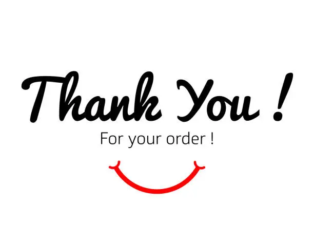 Vector illustration of Thank you for your order with a big smile.