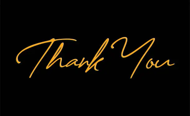 Vector illustration of Thank you with creative and elegant style.