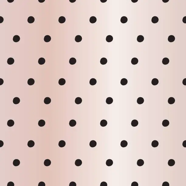 Vector illustration of Black dots on pink gradientpattern