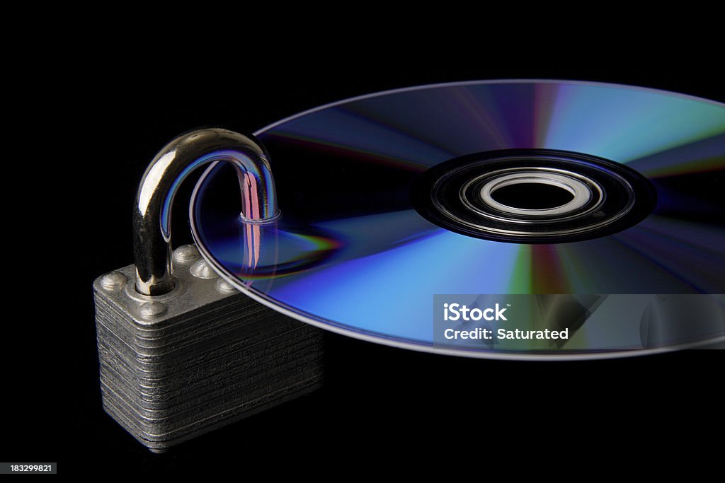 Безопасности данных: Замок с диск - Стоковые фото CD-ROM роялти-фри