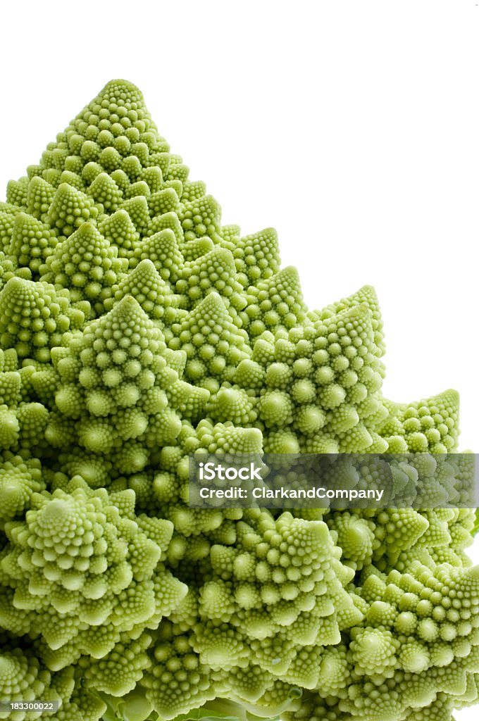 Romanesco brócolis isolado contra branco. - Foto de stock de Couve-flor romanesco royalty-free