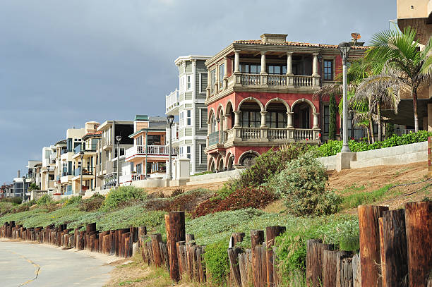 quartiere della california - santa monica beach california house foto e immagini stock