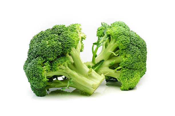 broccolo - broccoli vegetable food isolated foto e immagini stock