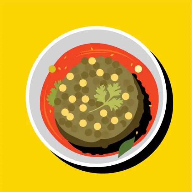 Vector illustration of Dal vada. Tea time snack Vector, illustration, colorful graphic