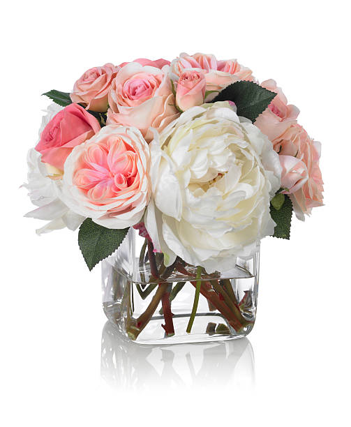 istock Peony and Rose Bouquet on white background 183300710