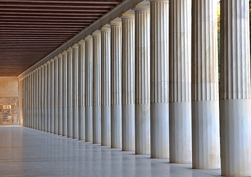 Classical Greek columns at the Agora in Athens
