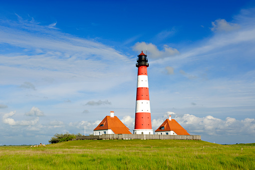 Westerheversand Lighthouse, Schleswig-Holstein, Germany, famous landmark