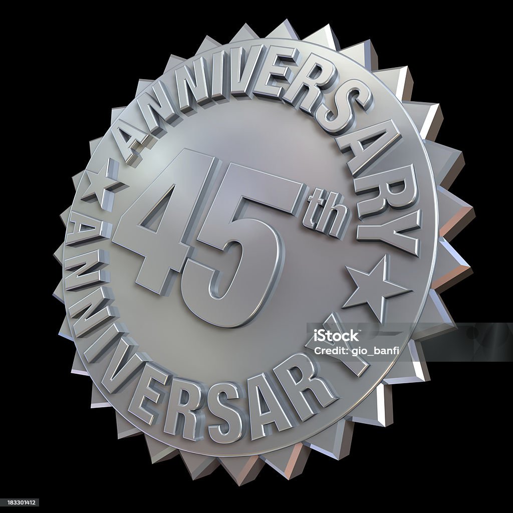 45Th anniverary medal 3D render of 45th anniversary silver medal Anniversary Stock Photo