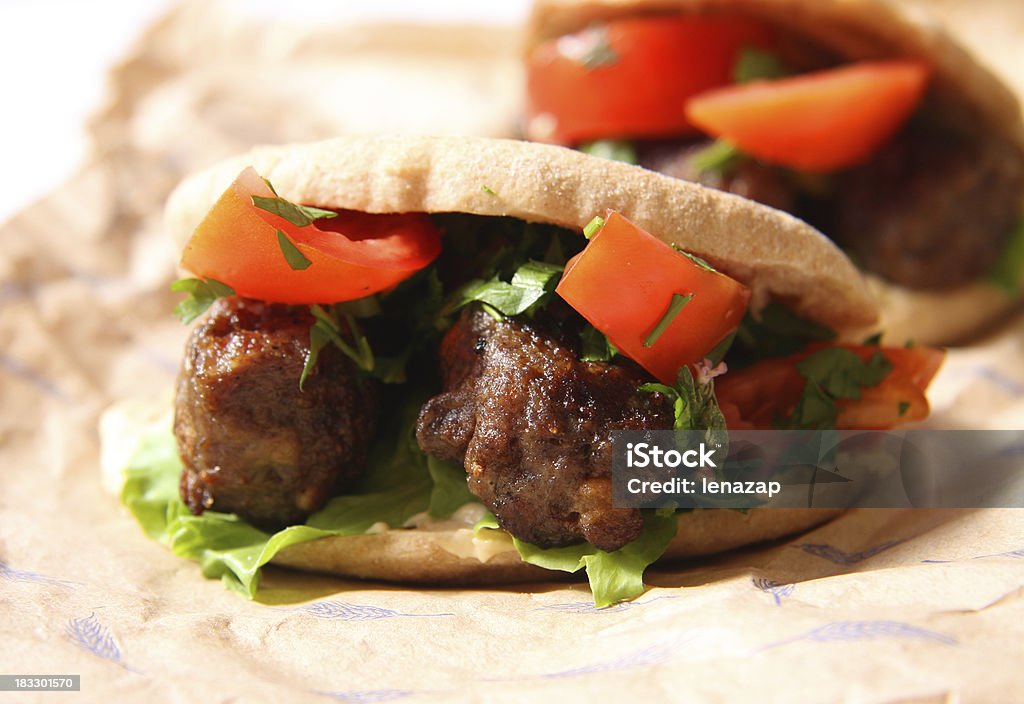 Kebab em orgânico Pão Árabe - Royalty-free Carne Foto de stock