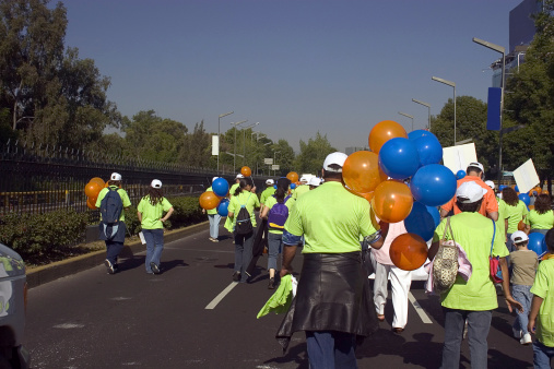 pacific demonstration with balloons in mexico city