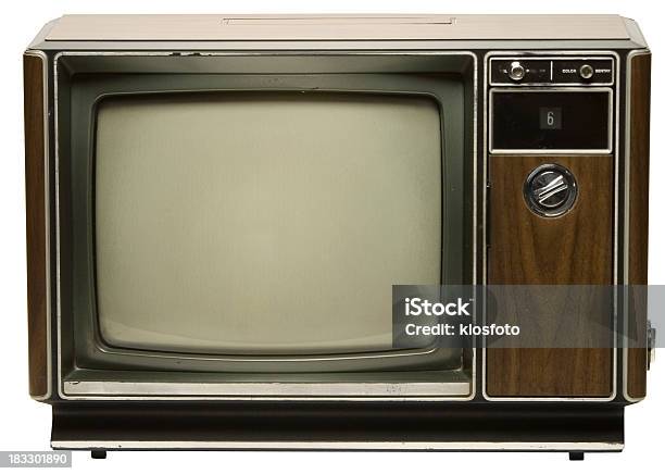 Foto de Tv Retrô Isolado e mais fotos de stock de 1970-1979 - 1970-1979, Televisor, Figura para recortar