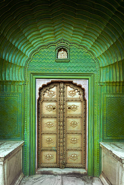 Ornate Door in India "Ornate Door in  Jaipur, India" rajasthan photos stock pictures, royalty-free photos & images