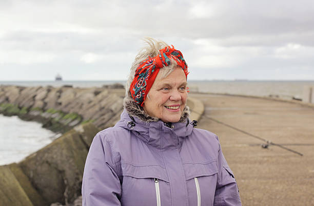 istock Active senior on the pier of IJmuiden 183302396