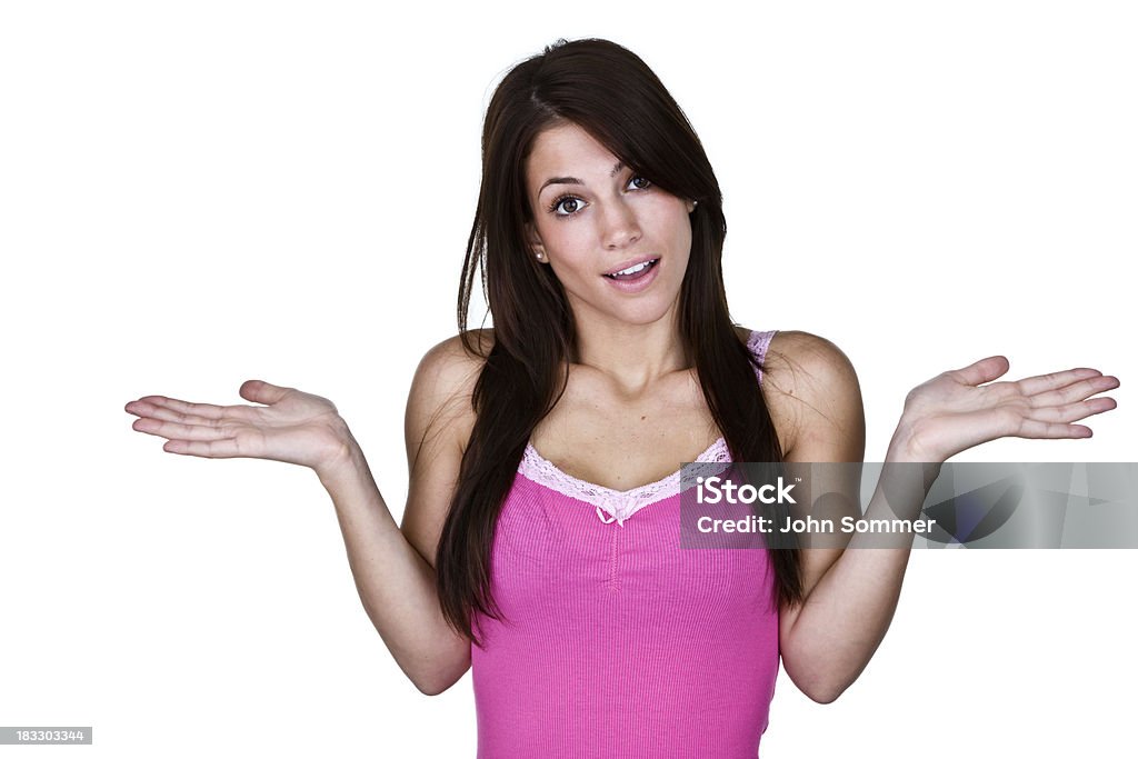 Mulher balançando um bastão Não sei - Foto de stock de 16-17 Anos royalty-free