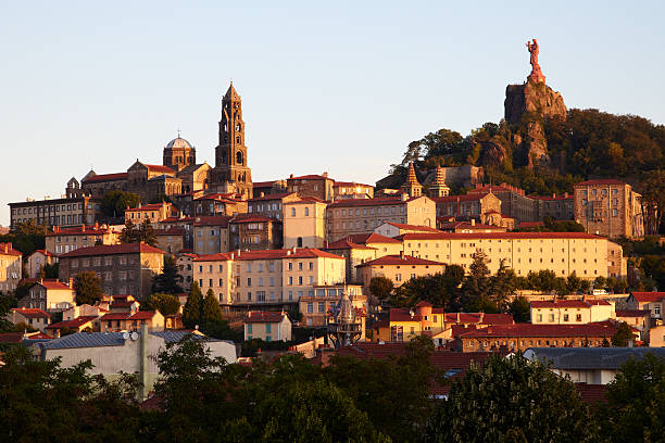 Our Lady of Le Puy on the hillside of Le Puy, France stock photo