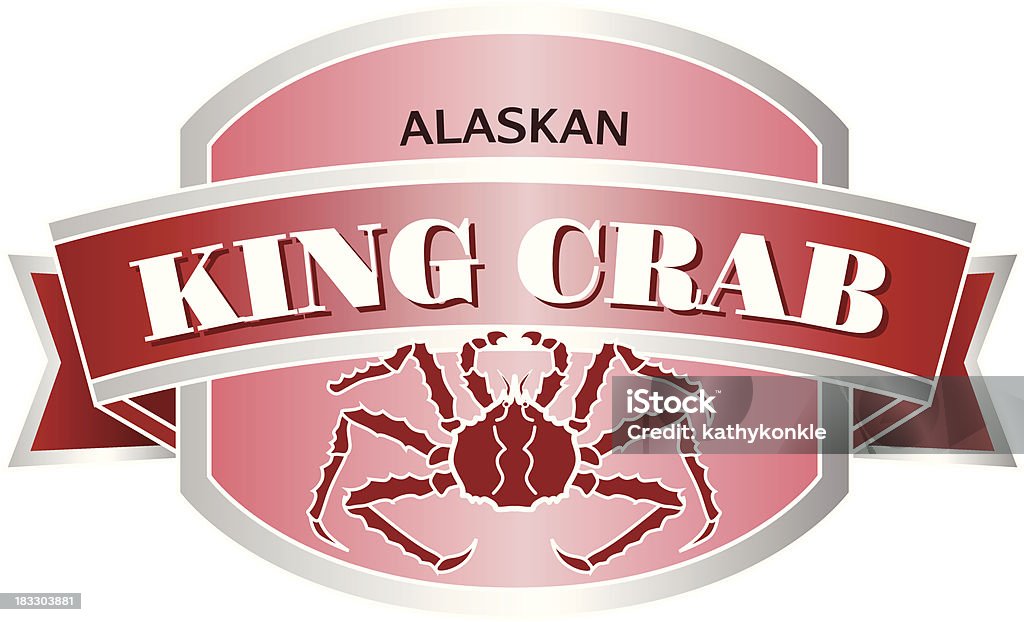 Krab kamczacki etykiety lub naklejki - Grafika wektorowa royalty-free (Krab kamczacki)