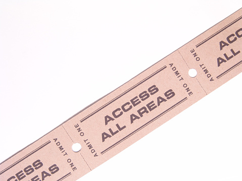 Complete access tickets on white background