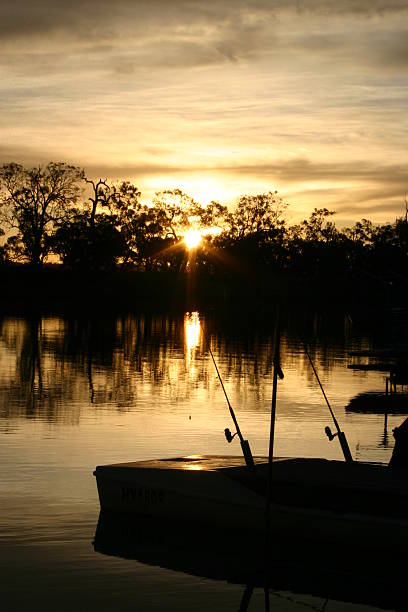 Temprano en la mañana de la pesca en Murray - foto de stock