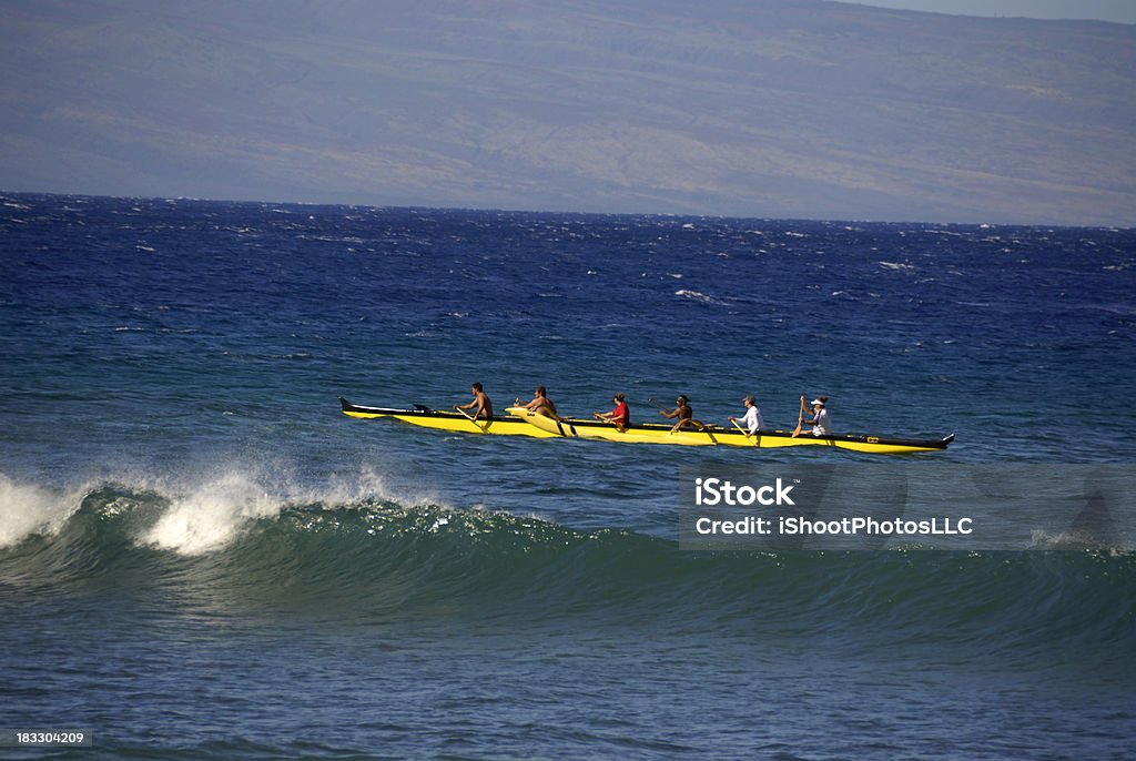 Outrigger Canoe, Boating Outrigger racing team Maui Hawaii Canoe Stock Photo