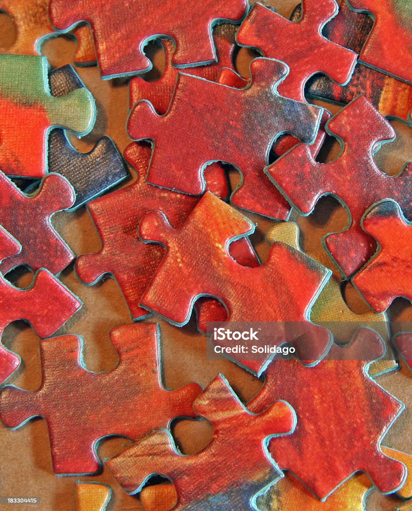 Rojo Puzzle piezas - Foto de stock de Abstracto libre de derechos