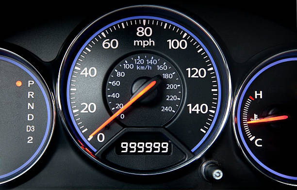 Odometer "An odometer turns 1,000,000" speedometer photos stock pictures, royalty-free photos & images