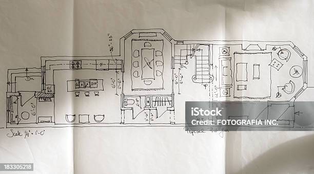 Desenho A Mão Livre Bp - Fotografias de stock e mais imagens de Plano - Documento - Plano - Documento, Arquitetura, Pilha - Arranjo