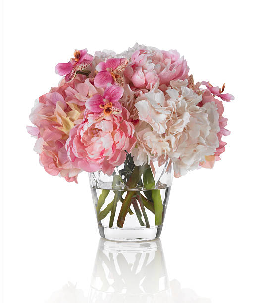 istock Peony and Orchid Bouquet on a white background 183305679