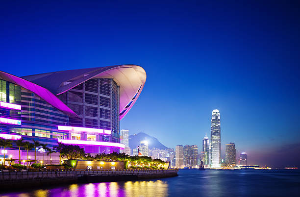 Hong Kong Convention and Exhibition Center at twilight. Need more HONG KONG images: