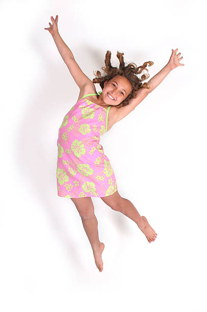 saute ! - little girls fun lifestyle handcarves photos et images de collection