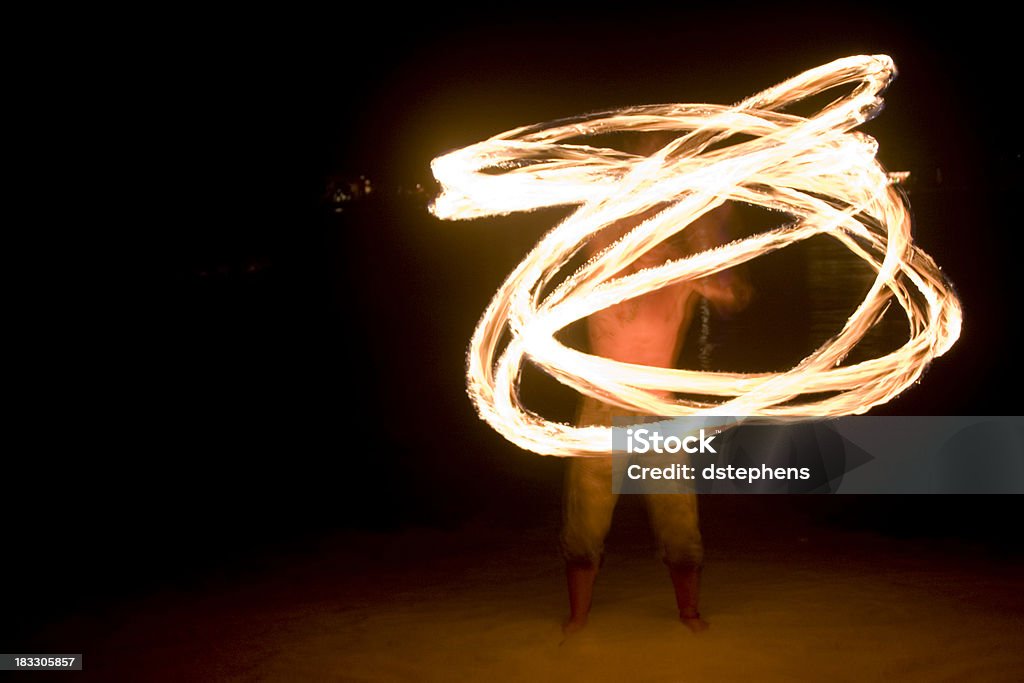 Praia Firedancer 02 - Royalty-free Chama Foto de stock