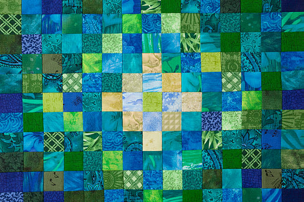 Beautiful quilted background in multi color stock photo