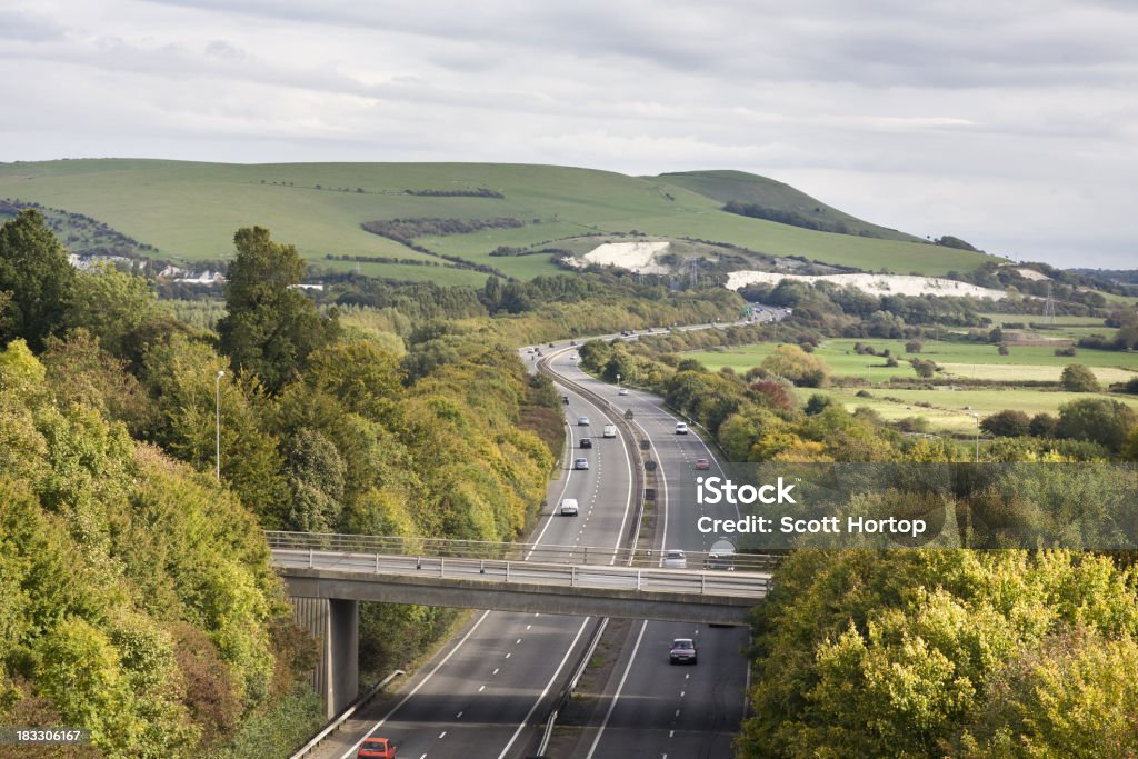 Estrada pitoresca paisagem em inglês - Foto de stock de Autoestrada royalty-free