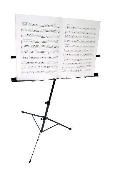 istock Music stand with sheet, isolated on white, path included 183306266